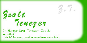 zsolt tenczer business card